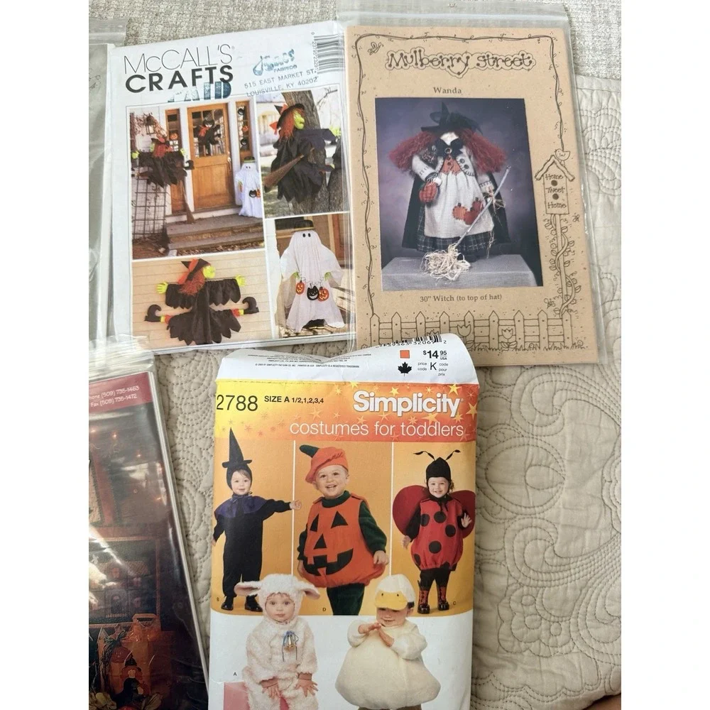 Vintage Halloween Sewing Craft Pattern Lot Ghost , Witch, Costume, Pumpkin